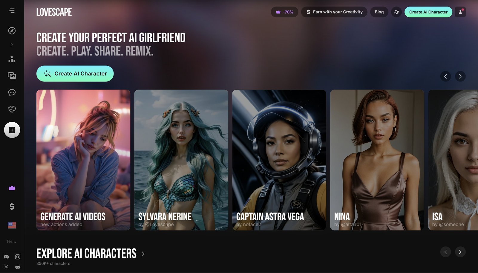 Lovescape Character Diversity